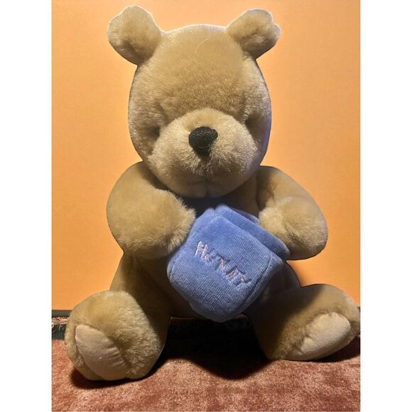 Gund Classic Pooh Plush Bear with Blue Honey Pot Stuffed Animal Collectible Toy - Picture 1 of 9